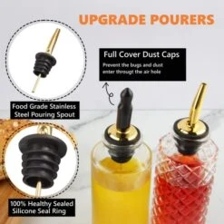 Yrup Dispenser Bottles Set 3 Packs 5 OZ Simple Small Syrup Bottles Set With Upgrade Metal Pour Spout SC057 (3 Pack) -KitchenAid Shop 51UcqrvO2LL
