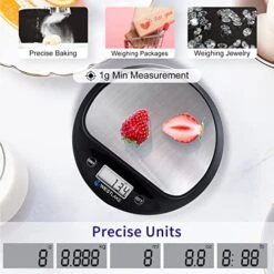 Food Scale Digital 304 Stainless Steel Kitchen Scale For Food Ounces And Grams For Food Weight Loss, LCD Display For Cooking Or Baking, Black (Without Battery) -KitchenAid Shop 51UfF8jLJEL