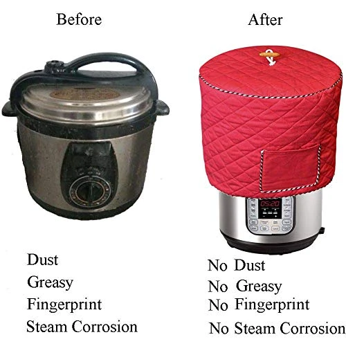 Instant Pot Cover With Wooden Ladle Pocket Pressure Cooker Cover For 6 Quart Instant Pot Dust Proof Covers For Appliances Decorative Appliance Covers With Pocket - Red 6 Instant Pot Cover With Wooden Ladle Pocket Pressure Cooker Cover For 6 Quart Instant Pot Dust Proof Covers For Appliances Decorative Appliance Covers With Pocket - Red - Image 4
