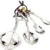 4-Piece Set, Birds Measuring Spoon, One Size, Silver