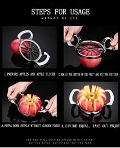 Apple Slicer, Stainless Steel Apple Cutter,Upgraded Version 12-Blade Apple Corer Peeler, Ultra-Sharp Fruit Corer, Rust Resistant Wedger, Divider For Up To 4 Inches Apples -KitchenAid Shop 51Uq80eedFL
