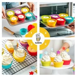 Katbite Silicone Cupcake Baking Cups 24 Pack, Heavy Duty Silicone Baking Cups, Reusable & Non-stick Muffin Cupcake Liners Holders Set For Party Halloween Christmas Bakery Molds Supplies 12 Katbite Silicone Cupcake Baking Cups 24 Pack, Heavy Duty Silicone Baking Cups, Reusable & Non-stick Muffin Cupcake Liners Holders Set For Party Halloween Christmas Bakery Molds Supplies -KitchenAid Shop 51UqGuI58dL