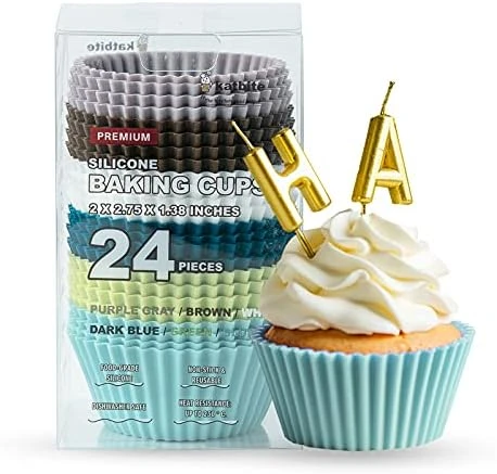 Katbite Silicone Cupcake Baking Cups 24 Pack, Heavy Duty Silicone Baking Cups, Reusable & Non-stick Muffin Cupcake Liners Holders Set For Party Halloween Christmas Bakery Molds Supplies 10 Katbite Silicone Cupcake Baking Cups 24 Pack, Heavy Duty Silicone Baking Cups, Reusable & Non-stick Muffin Cupcake Liners Holders Set For Party Halloween Christmas Bakery Molds Supplies - Image 8