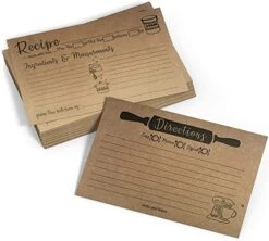 Premium Recipe Cards 4x6 Double Sided - 50 Pcs - Quality Thick Card Stock - 14pt