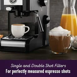 Mr. Coffee® Easy Maker | Authentic Pump Espresso Machine, 6 Piece, Chrome/Black -KitchenAid Shop 51UtKA4clhL