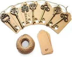 Wedding Favors Skeleton Key Bottle Opener With Escort Card Tag And Key Chains For Guests Party Favors Rustic Decoration (Bronze 75pcs)… -KitchenAid Shop 51UulYAOBtL. AC