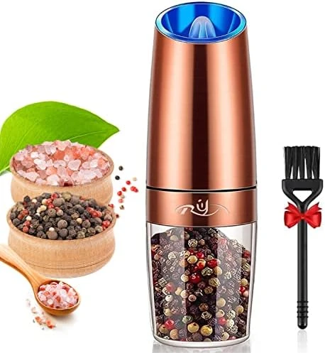 Gravity Electric Salt Ginder Pepper Grinder, Automatic Pepper And Salt Mill Grinder Battery-Operated With Adjustable Coarseness, LED Light, One Hand Operated 9 Gravity Electric Salt Ginder Pepper Grinder, Automatic Pepper And Salt Mill Grinder Battery-Operated With Adjustable Coarseness, LED Light, One Hand Operated - Image 7