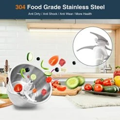 Food Processor With 2 Bowls, JOYAMI Electric Meat Chopper & Vegetable Grinder, 8-Cup Stainless Steel Bowl And Glass Bowl, 4 Sharp Blades, 2 Speed, 400W -KitchenAid Shop 51UzQn906dL