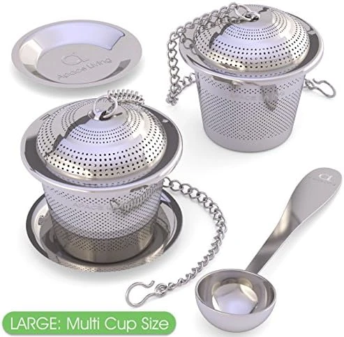 Oose Leaf Tea Infuser (Set Of 2) With Tea Scoop And Drip Dray By Apace - Ultra Fine Stainless Steel Strainer & Steeper For A Superior Brewing Experience 11 Oose Leaf Tea Infuser (Set Of 2) With Tea Scoop And Drip Dray By Apace - Ultra Fine Stainless Steel Strainer & Steeper For A Superior Brewing Experience - Image 9