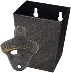 Satin Black Cast Iron Bottle Opener Wall Mounted With Bottle Cap Catcher Narrow 25 Satin Black Cast Iron Bottle Opener Wall Mounted With Bottle Cap Catcher Narrow -KitchenAid Shop 51V47kt6DYL. AC