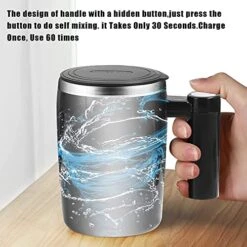 Self Stirring Mug,Rechargeable Auto Magnetic Coffee Mug With 2Pc Stir Bar,Waterproof Automatic Mixing Cup For Milk/Cocoa At Office/Kitchen/Travel 14oz Best Gift - Black 9 Self Stirring Mug,Rechargeable Auto Magnetic Coffee Mug With 2Pc Stir Bar,Waterproof Automatic Mixing Cup For Milk/Cocoa At Office/Kitchen/Travel 14oz Best Gift - Black -KitchenAid Shop 51V9C0UwUIL