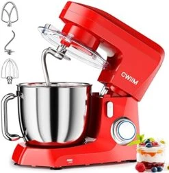 Stand Mixer, CWIIM 10+P Speed 4.8 QT Food Mixer With Dough Hook Whisk Beater Splash Guard Mixing Bowl, Tilt-Head Kitchen Electric Mixer For Baking Egg Bread Cakes Cookie Pizza Salad (White) -KitchenAid Shop 51VFzM7PTRL. AC