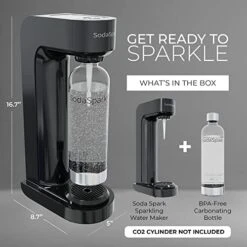 Maker With BPA Free Bottle - CO2 Powered One Touch Fizz Control - Fresh Sparkling Water Maker - Homemade Sparkle Seltzer Soda Streaming Machine, Carbonated Water Machine For Home [C02 NOT INCLUDED] -KitchenAid Shop 51VHRQoJBmL