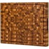 Extra Large End Grain Butcher Block Cutting Board [2" Thick] Made Of Teak Wood And Conditioned With Beeswax, Linseed & Lemon Oil. 24" X 18" By Ziruma