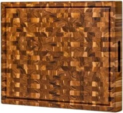 Extra Large End Grain Butcher Block Cutting Board [2" Thick] Made Of Teak Wood And Conditioned With Beeswax, Linseed & Lemon Oil. 24" X 18" By Ziruma -KitchenAid Shop 51VQVREQYHL. AC