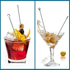 Cocktail Picks Stick, 20Pcs Stainless Steel Martini Picks, Reusable Metal Cocktail Skewers Olives Appetizers Bloody Mary Brandied -KitchenAid Shop 51VWKtyO7tL