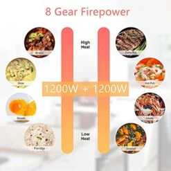 Ouble Induction Cooktop, Portable Induction Cooktop Electric Dual Induction Cooker Cooktop Digital Ceramic Black Crystal Panel Countertop Double Burner Safety 8 Gear Firepower 2400w（1200w+1200w） 110V -KitchenAid Shop 51VYQ3yOSsS