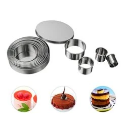 Round Cookie Biscuit Cutter Set 12 Circle Pastry Donut Doughnut Cutter Set Round Cookie Cutters Circle Baking Metal Ring Molds