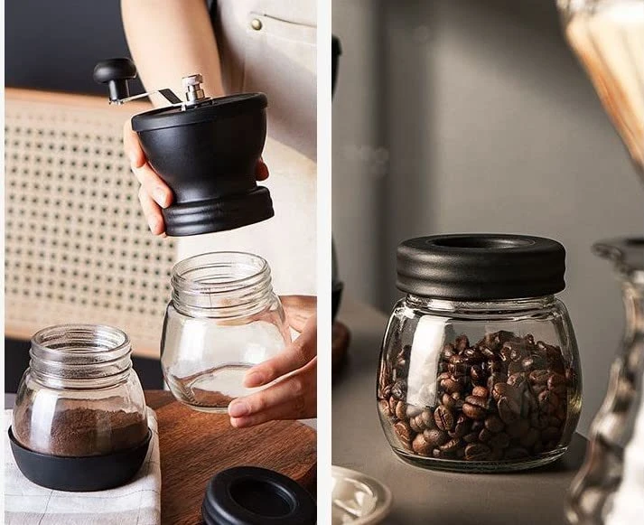 OOLKITS Manual Coffee Grinder With Ceramic Burrs, Hand Coffee Mill With TWO Glass Jars(11oz Each), Brush And A Spoon Scoop 5 OOLKITS Manual Coffee Grinder With Ceramic Burrs, Hand Coffee Mill With TWO Glass Jars(11oz Each), Brush And A Spoon Scoop - Image 3