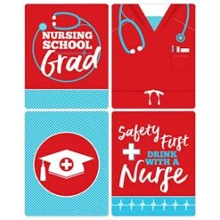 Big Dot Of Happiness Nurse Graduation - Medical Nursing Graduation Party Decorations For Women And Men - Wine Bottle Label Stickers - Set Of 4 -KitchenAid Shop 51VfTixpsSL
