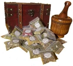 Herb Witchcraft Kit For Making Potions ~ Wiccan Herb Starter Kit With Wooden Box ~ Witch Apothecary Herbs ~ Magick Ritual Herbs In Bulk (Extra Large)