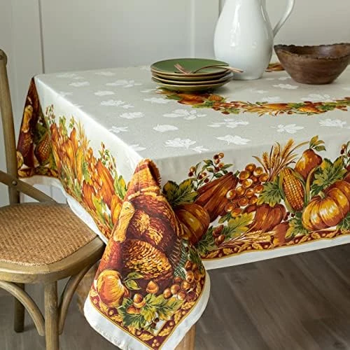 Harvest Splendor Engineered Printed Fabric Table Cloth, Fall, Harvest, And Thanksgiving Tablecloth(60" X 120" Rectangular) 7 Harvest Splendor Engineered Printed Fabric Table Cloth, Fall, Harvest, And Thanksgiving Tablecloth(60" X 120" Rectangular) - Image 5