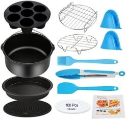 Air Fryer Accessories 12PCS For Gowise Gourmia Ultrean Ninja COSORI Power XL Air Fryer Fit All 5.3QT - 8QT Power Deep Hot Air Fryer -KitchenAid Shop 51VniwH0hxL. AC