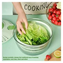KAYKAI SALAD DEHYDRATOR VEGETABLES SPINNER DRYER MANUAL SWING DEWATERING TOOL BIG CAPACITY WATER DRAINER BASKET KITCHEN TOOL -KitchenAid Shop 51VoeoDtdbL