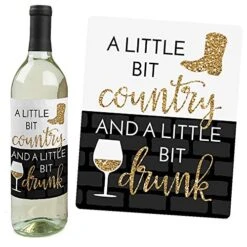 Nash Bash - Nashville Bachelorette Party Decorations For Women And Men - Wine Bottle Label Stickers - Set Of 4 -KitchenAid Shop 51VrasMT66L