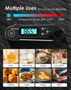 Meat Thermometer Digital, Instant Read Meat Thermometer For Cooking, Food Thermometer With Long Probe And Blacklight, Kitchen Thermometer Temperature For Oven, Candy, Grill, BBQ, Black -KitchenAid Shop 51VtRdwHGqL