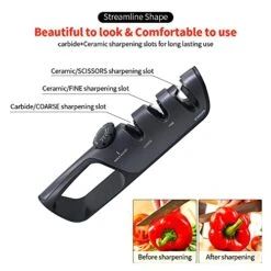 Knife Sharpeners,Professional Knife Sharpener, Kitchen Knife Sharpener With Adjustable Angle,3 Stages Sharpening Slot, Scissor, Coarse, Fine 11 Knife Sharpeners,Professional Knife Sharpener, Kitchen Knife Sharpener With Adjustable Angle,3 Stages Sharpening Slot, Scissor, Coarse, Fine -KitchenAid Shop 51W09zsaTGL