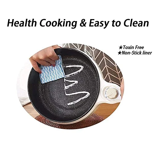 Electric Skillet,5 In 1Mini Student Dorm Pan,Rapid Noodle Cooker,Non-stick Sauté Pan,Hot Pot With Lid,for Cooking,Roasting,Stir-frying,baking,Steaming. 6 Electric Skillet,5 In 1Mini Student Dorm Pan,Rapid Noodle Cooker,Non-stick Sauté Pan,Hot Pot With Lid,for Cooking,Roasting,Stir-frying,baking,Steaming. - Image 4