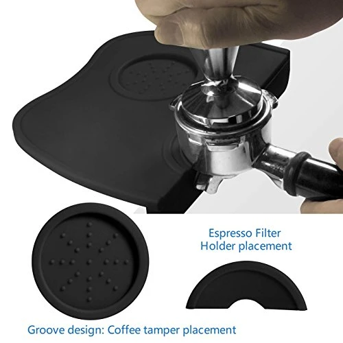 Tamper Mat Coffee Silicone Mat Expresso Tampering Mat Coffee Tamper Station Anti-Slip Mat Barista Tool Tamp Pad Black Mat 4 Tamper Mat Coffee Silicone Mat Expresso Tampering Mat Coffee Tamper Station Anti-Slip Mat Barista Tool Tamp Pad Black Mat - Image 2