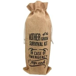 Mother Of The Groom Gift, Mother Of The Groom Survival Kit Wine Bag, Cute Funny Wedding Shower Wine Bag For Groom's Mother