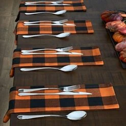 Use Living Fall Buffalo-Check Table Runner, Seasonal Farmhouse Table Runner, 13" W X 70" L, Orange And Black 21 Use Living Fall Buffalo-Check Table Runner, Seasonal Farmhouse Table Runner, 13" W X 70" L, Orange And Black -KitchenAid Shop 51WFFd4Jr1L. AC