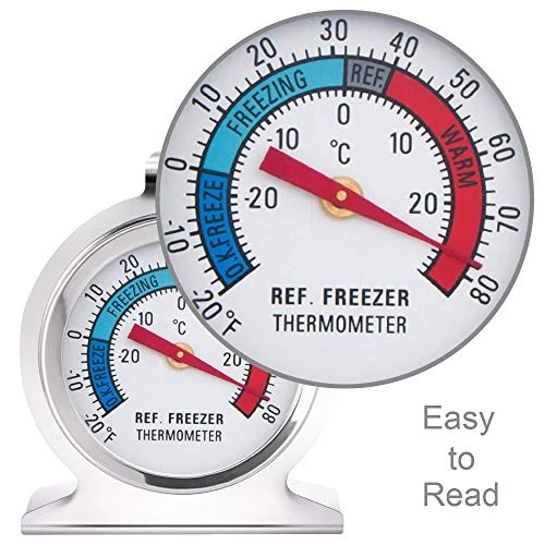 Refrigerator Thermometers Large Dial Freezer Thermometer With Dual-Scale -30~30°C/-20~80°F For Freezer Refrigerator Cooler, Hooks Or Stands Alone Thermometers Durable Steel (Pack Of 2) 5 Refrigerator Thermometers Large Dial Freezer Thermometer With Dual-Scale -30~30°C/-20~80°F For Freezer Refrigerator Cooler, Hooks Or Stands Alone Thermometers Durable Steel (Pack Of 2) - Image 3