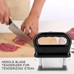 Fdit Meat Tenderizer, 48 Stainless Steel Ultra Sharp Needle Blades Tenderizers Manual Kitchen Tool For Steak Beef Chicken Pork -KitchenAid Shop 51WLOeEEISL