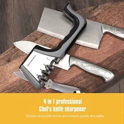 4 In 1 Knife Sharpener, Professional Kitchen Knife Sharpener Kit To Repair, Grind, Polish Blade, Scissor Sharpener With Slip Resistant Design, Safe And Easy To Use -KitchenAid Shop 51WM3oNgC4S