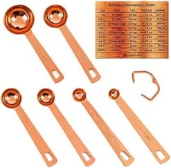 Copper Measuring Cups And Spoons Set Of 9 - Premium Gift Packaging + Cooking Conversions Chart. Extra Sturdy Stainless Steel With Copper Finish, Satin And Mirror Polish. Gift Under 25 Dollars. -KitchenAid Shop 51WOzvbTfuL. AC