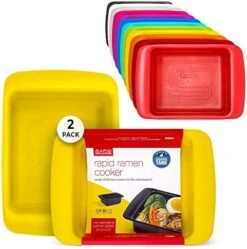 Men Cooker - Microwave Ramen In 3 Minutes - BPA Free And Dishwasher Safe | Perfect For Dorm, Small Kitchen, Or Office (2-Pack,Black) -KitchenAid Shop 51WPJyffGSS. AC