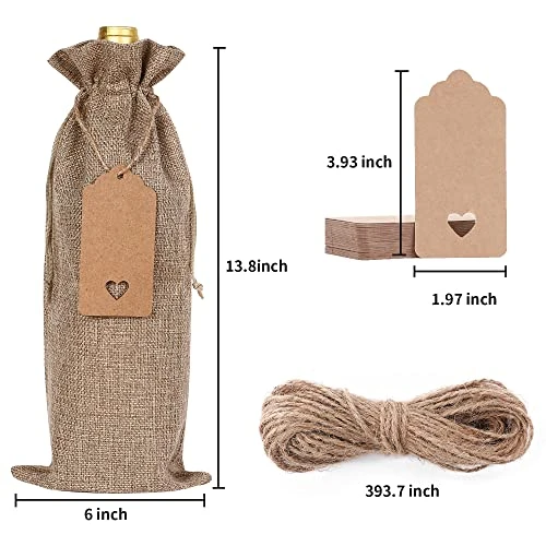 18 Pcs Burlap Wine Gift Bags Wine Bottle Bags For Gifts Drawstring Reusable Xmas Wine Bottle Covers For Wedding Birthday Holiday Party Home Storage Table Decor 3 18 Pcs Burlap Wine Gift Bags Wine Bottle Bags For Gifts Drawstring Reusable Xmas Wine Bottle Covers For Wedding Birthday Holiday Party Home Storage Table Decor