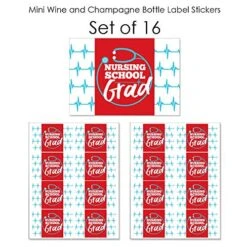 Big Dot Of Happiness Nurse Graduation - Mini Wine And Champagne Bottle Label Stickers - Medical Nursing Graduation Party Favor Gift For Women And Men - Set Of 16 -KitchenAid Shop 51WUdO1DQIL