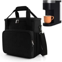 Coffee Maker Storage Bag,Waterproof Travel Carrying Organizer Case,Suitable For Kering Coffee Machines And Other Accessories,Dustproof Tote Bag With Shoulder Strap Black -KitchenAid Shop 51WcRySWqqL. AC