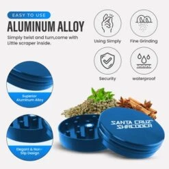 Metal Herb Grinder Knurled Top For Stronger Grip 2-Piece 2.2" (Blue) 13 Metal Herb Grinder Knurled Top For Stronger Grip 2-Piece 2.2" (Blue) -KitchenAid Shop 51Weu5s9S4L