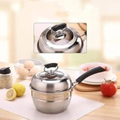 SXNBH Stainless Steel Cooking Steamer, Electric Wooden Handle, Heat Insulation And Anti-scalding, Tempered Glass Lid With Composite Bottom 10 SXNBH Stainless Steel Cooking Steamer, Electric Wooden Handle, Heat Insulation And Anti-scalding, Tempered Glass Lid With Composite Bottom -KitchenAid Shop 51Wgar2IPIL