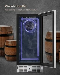 15 Inch Wine Cellar Refrigerator 30 Bottle Wine Cooler Lock Beverage Wine Center For Built-in & Free Standing | 36 F To 61 F Temperature Control L Stainless Steel Glass Door -KitchenAid Shop 51WkCiTPL5L