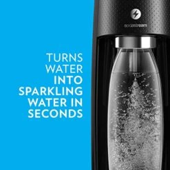SodaStream Fizzi One Touch Sparkling Water Maker Bundle (Black) With CO2, BPA Free Bottles, And 0 Calorie Fruit Drops Flavors