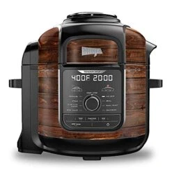 KRAFT'D Wrap For Ninja Foodi 8 Quart - QT Accessories Cover Sticker - Wraps Fit Deluxe Cooker Mdl: FD402 LP3 | Distressed Dark Wood
