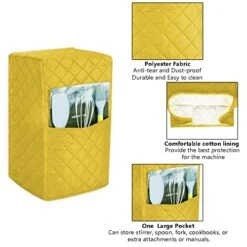 Blender Cover, Small Appliance Cover With Pockets And Top Handle, Food Processor Dust Cover(Yellow) -KitchenAid Shop 51WwNqLgF9L