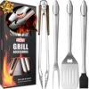 BBQ Tools Grill Tools Set - 18Inch Grilling Tools BBQ Set - Grill Accessories W/ BBQ Tongs, Spatula, Fork, Brush - Stainless Grill Kit Grilling Set - Gift Ideas BBQ Accessories, Gifts For Men -KitchenAid Shop 51X0zAhmBhL